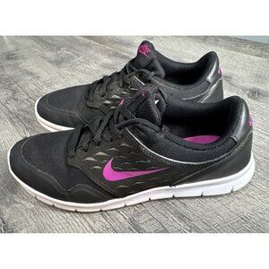 Nike Orive Running Shoes Womens 10 Black Pink Athletic Sneakers Leather Mesh Gym